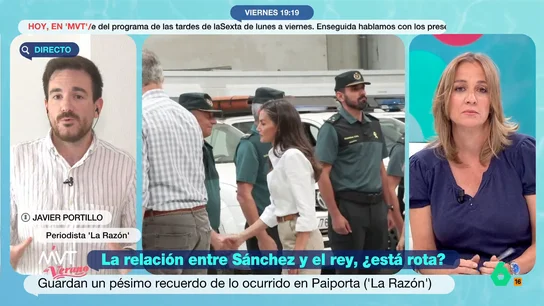 Tenso debate entre Tania Sánchez y Javier Portillo: "Es la típica noticia que nunca sabremos si es verdad o mentira" El periodista ha publicado en La Razón un artículo en el que se expone la tensa relación entre el rey Felipe VI y Pedro Sánchez. Para la analista, las relaciones entre Moncloa y la Casa Real "son las que tienen que ser".