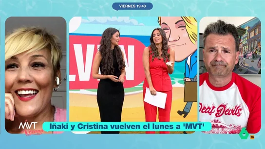 Iñaki López ya se mentaliza de que el lunes vuelve a Más Vale Tarde: "Lo único que me tranquiliza es que volvemos a merendar" Marina Valdés y María Lamela conectan con Cristina Pardo e Iñaki López para ver cómo afrontan sus últimos días de vacaciones antes de su regreso este lunes. Sus expectativas de cara a la nueva temporada, en este vídeo.