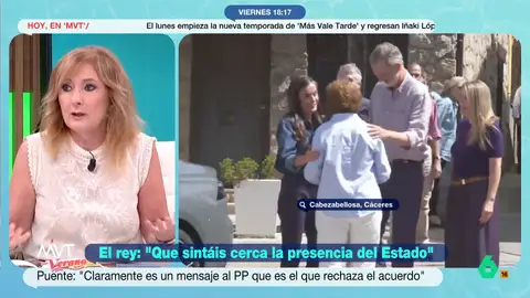 Mayte Alcaraz ironiza sobre cómo interpreta Óscar Puente las palabras del rey: "No pierde ningún tren que pase por delante" El monarca ha pedido que se haga una reflexión a nivel de todas las administraciones. El ministro considera que estas palabras del rey son un 'dardo' contra el Partido Popular y su gestión de los incendios.