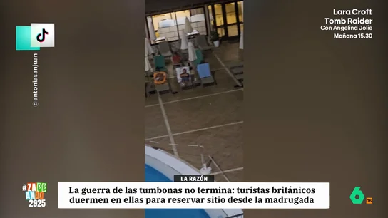 La guerra de las tumbonas pasa al siguiente nivel: la gente ya no madruga, ¡pasa la noche en ellas para coger sitio! Si antes pegarse el madrugón para reservar tumbona era la medida más loca para conseguir tumbona, en un hotel de Canarias se han pasado directamente el juego: ¿Están reservando para mañana o terminando de vivir el hoy? se pregunta María Gómez.