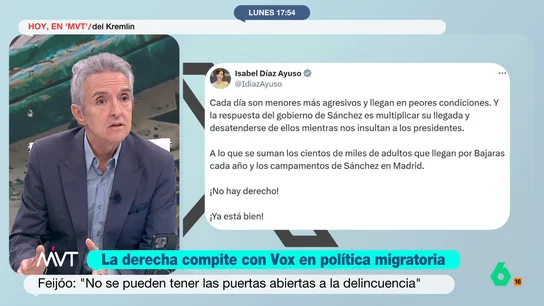 Ramoncín ve a Feijóo como "un barco a la deriva" de las encuestas: "Creen que imitando a Vox les irá mejor y es un error" "Al que le gusta eso, irá al original", comenta Ramoncín en este vídeo donde reflexiona sobre cómo el Partido Popular ha endurecido su discurso sobre la inmigración, acercándose cada vez más a Vox.