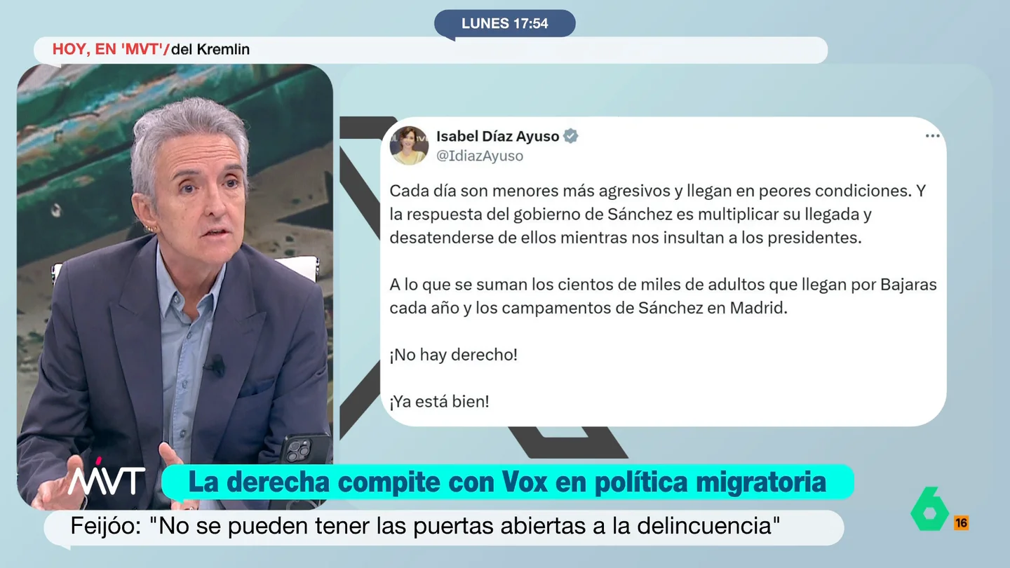 Ramoncín ve a Feijóo como "un barco a la deriva" de las encuestas: "Creen que imitando a Vox les irá mejor y es un error" "Al que le gusta eso, irá al original", comenta Ramoncín en este vídeo donde reflexiona sobre cómo el Partido Popular ha endurecido su discurso sobre la inmigración, acercándose cada vez más a Vox.