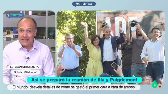 Esteban Urreiztieta da detalles sobre la reunión de Zapatero y Puigdemont: "Dijo que lo de Cerdán no es tan grave como se plantea" Esteban Urreiztieta explica en este vídeo cómo transcurrió la reunión entre José Luis Rodríguez Zapatero y Carles Puigdemont en Suiza en la que se gestó su primer encuentro con Salvador Illa.