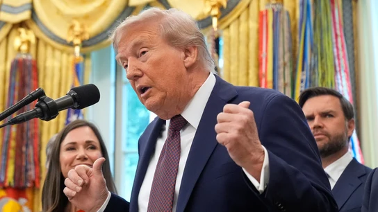 El presidente de Estados Unidos, Donald Trump, durante su comparecencia en la Casa Blanca El presidente de Estados Unidos, Donald Trump, durante su comparecencia en la Casa Blanca