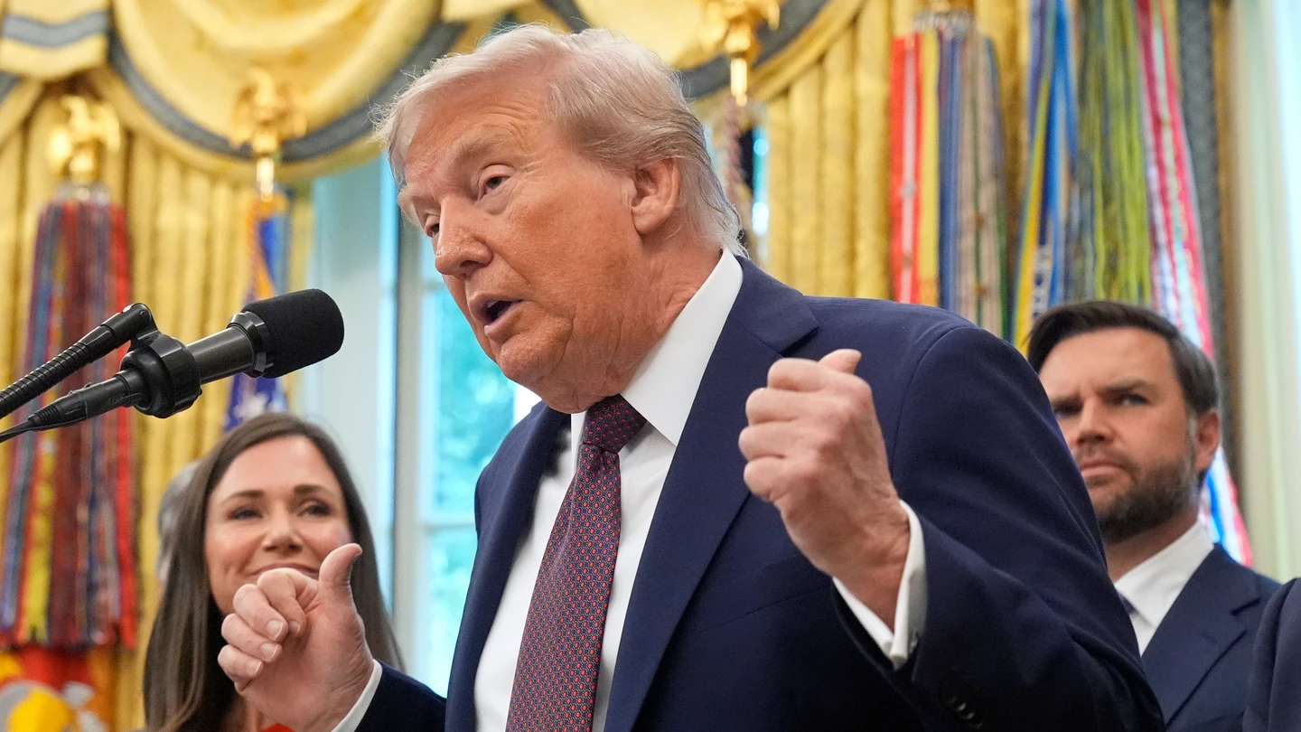 El presidente de Estados Unidos, Donald Trump, durante su comparecencia en la Casa Blanca El presidente de Estados Unidos, Donald Trump, durante su comparecencia en la Casa Blanca