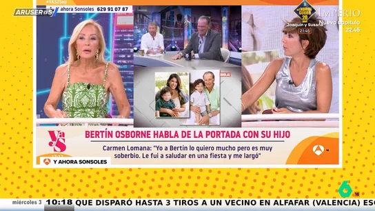 Carmen Lomana llama "impresentable" a su "amigo" Bertín Osborne: "Le fui a saludar en una fiesta y me largó" Carmen Lomana llama "impresentable" a su "amigo" Bertín Osborne: "Le fui a saludar en una fiesta y me largó"