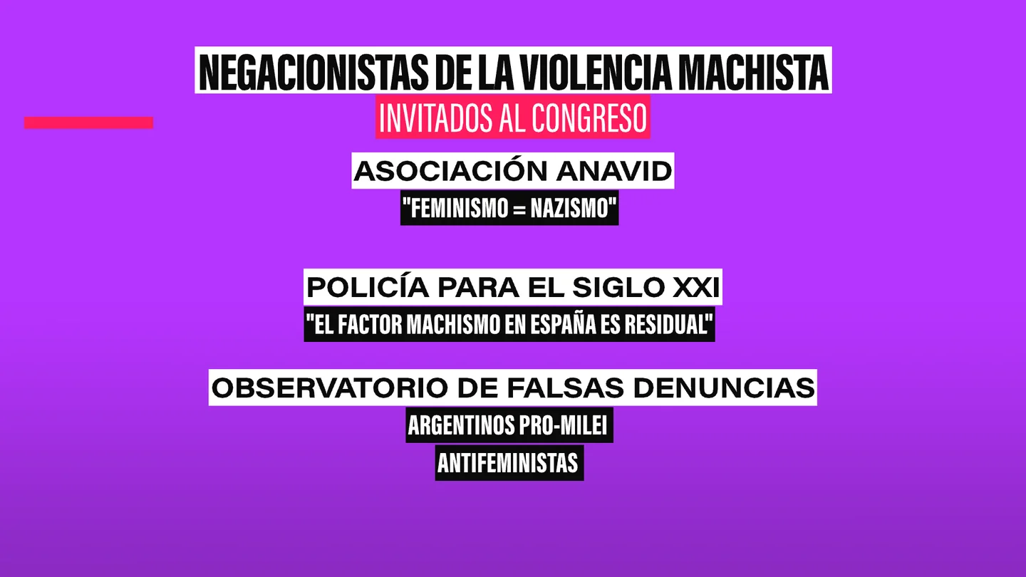 La red negacionista de Milei y Vox organiza unas jornadas machistas en el Congreso: quiénes son y qué defienden La red negacionista de Milei y Vox organiza unas jornadas machistas en el Congreso: quiénes son y qué defienden