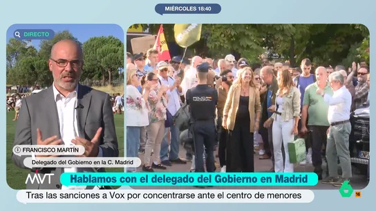 Francisco Martín, sobre las sanciones por la concentración ilegal contra los migrantes: "Las normas son iguales para todos" El delegado de Gobierno en la Comunidad de Madrid expone que, durante la concentración, se identificaron a ocho personas y fueron propuestas para sanción. Como indica, "se les aplicará la normativa vigente".