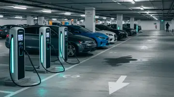 Los cargadores para coches eléctricos son cada día más comunes en los estacionamientos de grandes superficies Los cargadores para coches eléctricos son cada día más comunes en los estacionamientos de grandes superficies