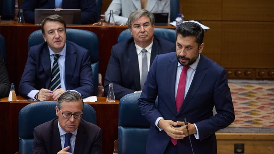 El portavoz del PP en la Asamblea de Madrid, Carlos Díaz-Pache, interviene durante una sesión plenaria en la Asamblea de Madrid El portavoz del PP en la Asamblea de Madrid, Carlos Díaz-Pache, interviene durante una sesión plenaria en la Asamblea de Madrid