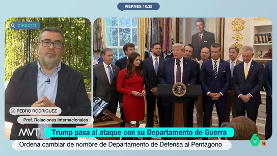 Pedro Rodríguez, sobre que Trump planee cambiar el nombre del Departamento de Defensa al de Guerra: "Es una regresión" Pedro Rodríguez, sobre que Trump planee cambiar el nombre del Departamento de Defensa al de Guerra: "Es una regresión"