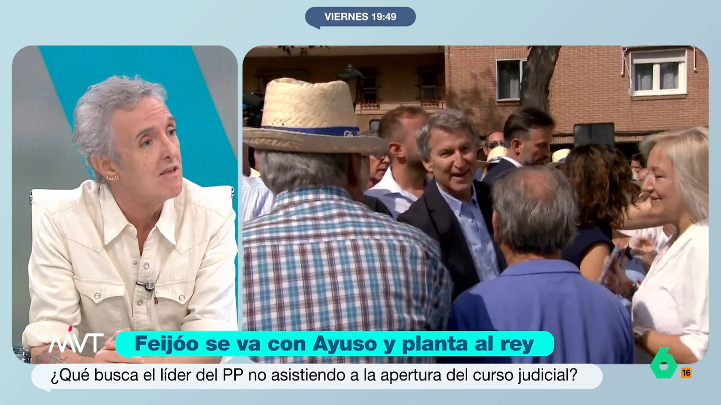 Ramoncín responde a Feijóo tras sus duros ataques a Pedro Sánchez: "Él está de rodillas delante de Vox" En un acto con Ayuso, Feijóo aprovechaba para atacar a Sánchez y decir que "irá peregrinando de rodillas a Suiza para seguir gobernando". En este vídeo, Ramoncín afirma que él está "de rodillas" ante "un pensamiento fascista y racista".