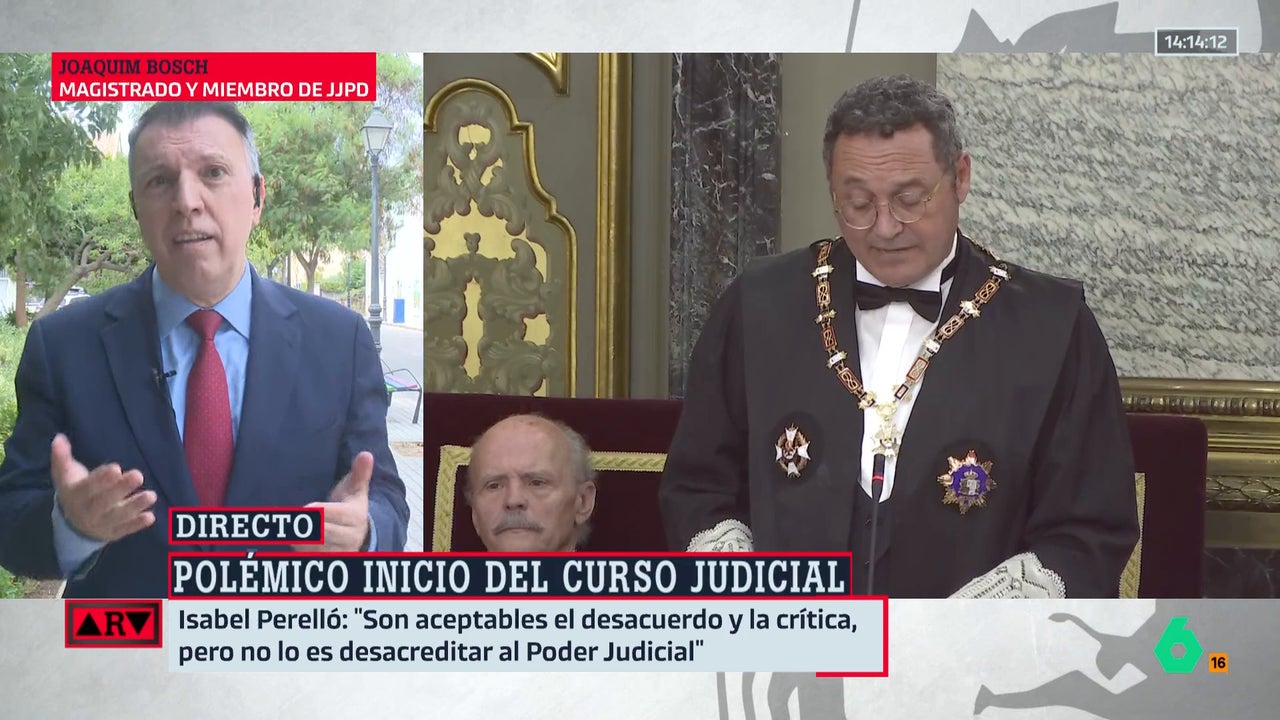 Joaquim Bosch, sobre la apertura del Año Judicial: "El fiscal general está obligado a asistir por ley; alentar boicots implica tener poco sentido de Estado"