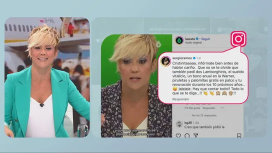 Cristina Pardo contesta a Sergio Ramos con otra exclusiva tras su crítica en redes Cristina Pardo contesta a Sergio Ramos con otra exclusiva tras su crítica en redes