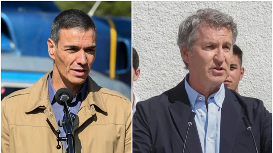 Pedro Sánchez, a la izquierda; Alberto Núñez Feijóo, a la derecha Pedro Sánchez, a la izquierda; Alberto Núñez Feijóo, a la derecha
