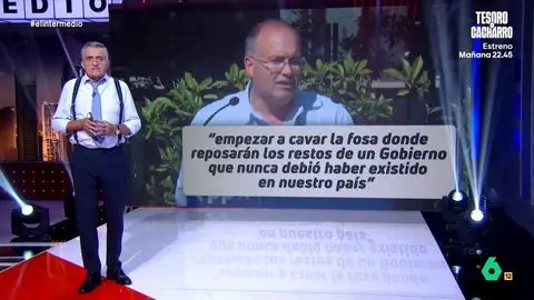 El mensaje de Wyoming a los profesores para que los niños "no sean como Tellado": "Que no repitan curso ni régimen" Wyoming analiza en este vídeo las polémicas declaraciones de Miguel Tellado, donde animaba a los españoles a "cavar la fosa donde reposarán los restos de un Gobierno". Unas palabras que ve como un "guiño" a la extrema derecha.