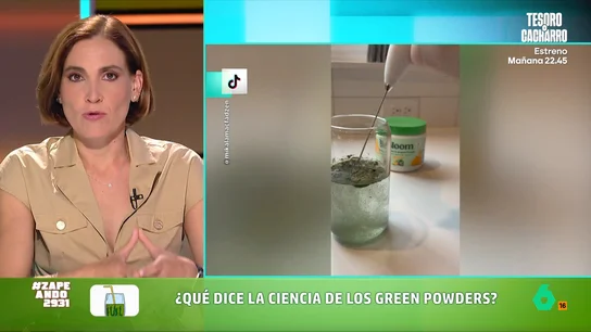 Boticaria García avisa sobre los 'green powders' que arrasan en redes sociales: "El mayor riesgo es saber lo que llevan" Boticaria García analiza qué dice la ciencia de los 'green powders', esos polvos verdes que prometen un cóctel de verduras, frutas, vitaminas y probióticos que prometen energía, inmunidad y longevidad por 80 euros al mes.