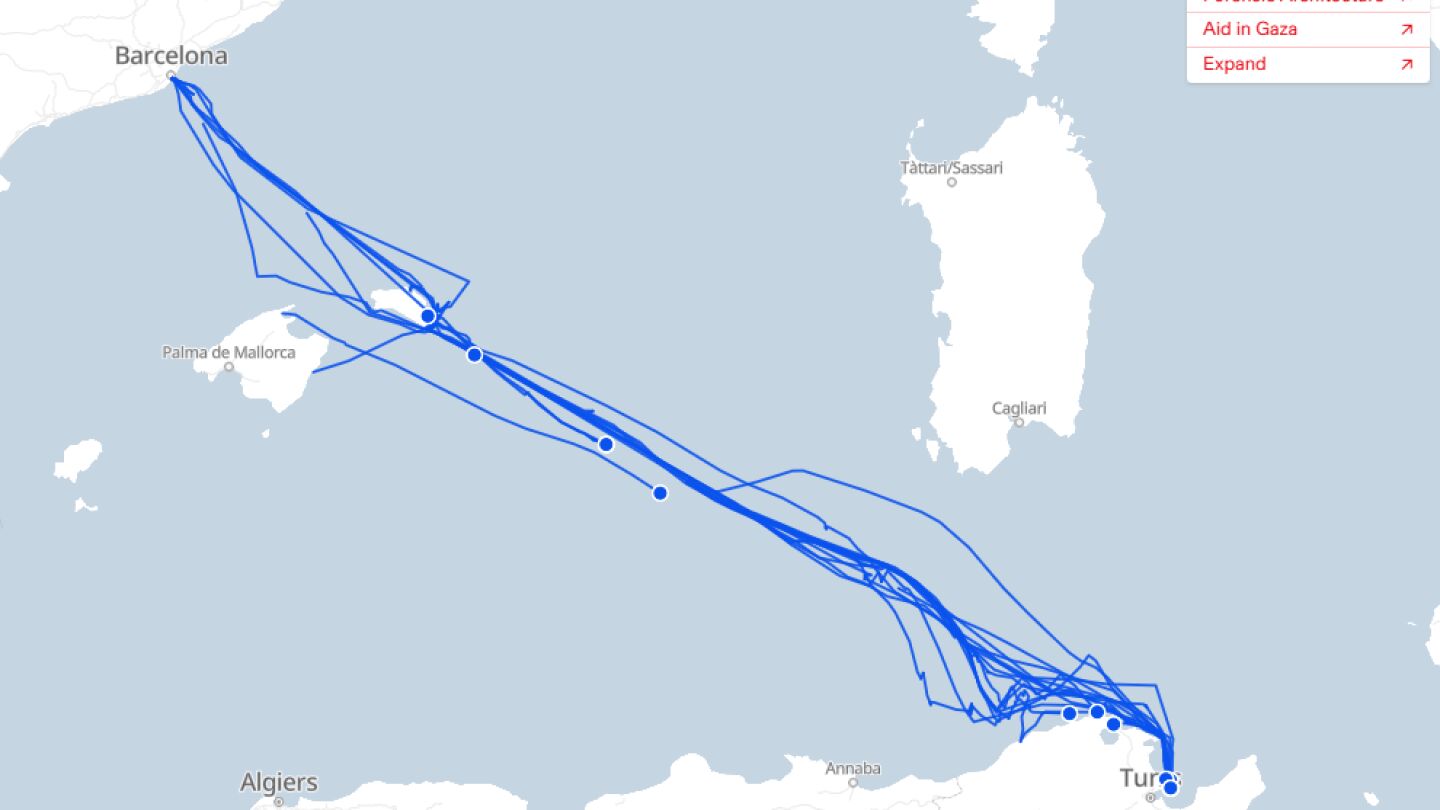 Localizador de los barcos de la Flotilla en tiempo real