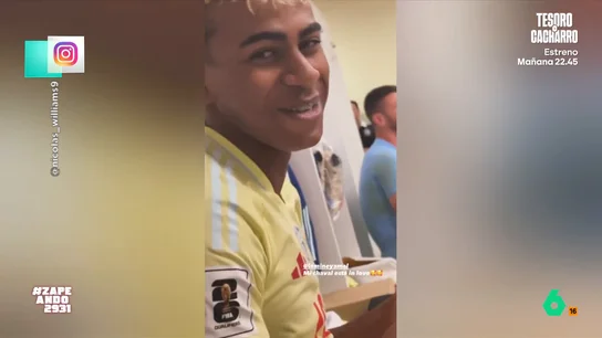 Lamine Yamal desvela el fondo de pantalla de su móvil por culpa de Nico Williams: "¿Por qué sonríes, bro?" El jugador del Athletic grababa a su compañero después del partido de la selección española de fútbol. Un vídeo inocente que, sin ser su objetivo, ha despejado las dudas sobre la relación entre Lamine y Nicki Nicole.