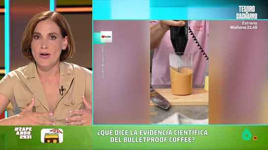 Boticaria García desvela la verdad sobre los supuestos beneficios del 'bulletproof coffee': "Si hago eso, te juro que me cago" Boticaria García desvela en este vídeo qué hay de cierto y qué carece de base científica en el 'bulletproof coffee', una bebida a base de café, mantequilla y aceite de coco que, supuestamente, ayuda a perder peso y da energía.