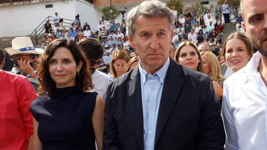 Alberto Núñez Feijóo, acompañado de Isabel Díaz Ayuso, durante un acto del PP Alberto Núñez Feijóo, acompañado de Isabel Díaz Ayuso, durante un acto del PP