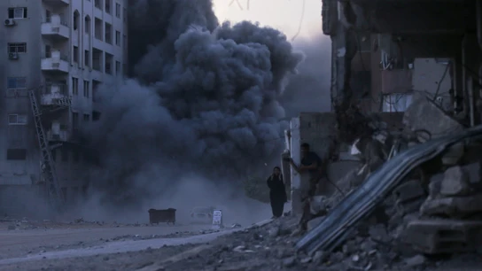 Momento de un ataque israelí en Ciudad de Gaza Momento de un ataque israelí en Ciudad de Gaza