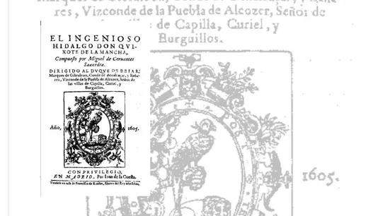 Portada de 'El ingenioso hidalgo don Quijote de La Mancha', de Miguel de Cervantes Portada de 'El ingenioso hidalgo don Quijote de La Mancha', de Miguel de Cervantes