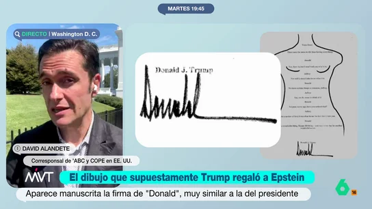 David Alandete, tras publicarse el dibujo de Trump para Epstein: "Las carreras por la Casa Blanca indicaban pánico" "Es el tema que más preocupa a Trump y el que más le está pesando en las encuestas", afirma el corresponsal David Alandete, que en este vídeo explica cómo ha caído en la Casa Blanca la publicación de la felicitación de Trump a Epstein.