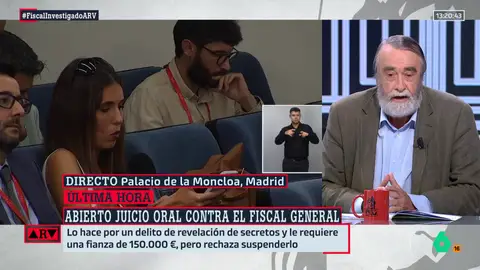García Cuartango, sobre la fianza de 150.000 euros del fiscal general: "Me ha dejado perplejo" García Cuartango, sobre la fianza de 150.000 euros del fiscal general: "Me ha dejado perplejo"