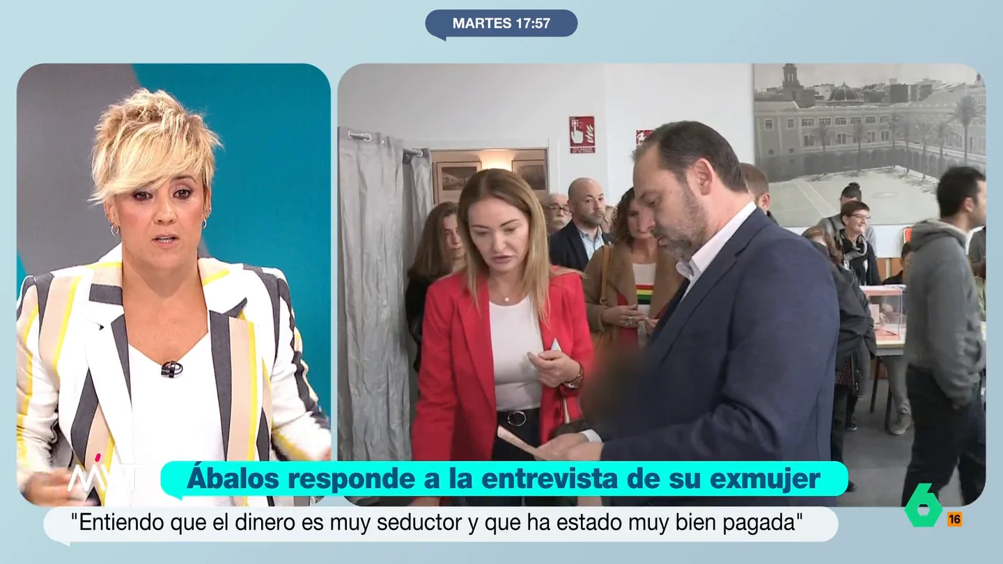 Cristina Pardo: “Cómo estaremos en este país para que la noticia sea un exministro tirándose de los pelos con su exmujer” Carolina Perles, exmujer de José Luis Ábalos, ha dado a entender, en una nueva entrevista, que su exmarido podría haberse enriquecido con 'mordidas'. Además, ha indicado que ese dinero podría estar en el extranjero.