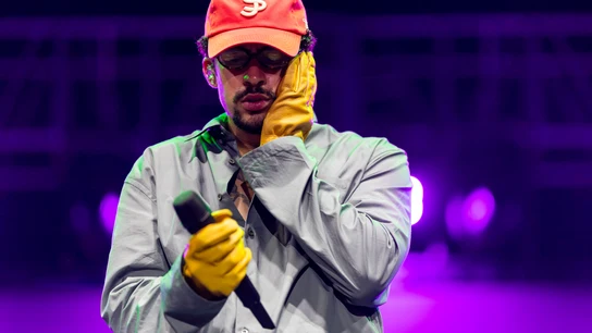 Bad Bunny, durante una actuación Bad Bunny, durante una actuación