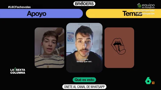 'Bróders', la web que da carpetazo a los mitos de la manosfera: "Sacrifican a los chavales acercándolos a contenidos de odio superpolarizado" Lionel Delgado ha creado un espacio donde los más jóvenes pueden poner en común sus dudas ante un panorama lleno de extremos. "Sí que nos preocupa mucho la deriva ultraderechista de los chicos, pero también hay una deriva muy progresista y generaciones enteras que han sabido integrar mucho de los debates de género", dice.