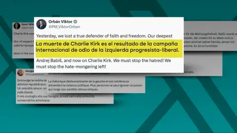 La ultraderecha insiste en señalar a la izquierda por el asesinato Charlie Kirk: "Hay una campaña internacional de odio" La ultraderecha insiste en señalar a la izquierda por el asesinato Charlie Kirk: "Hay una campaña internacional de odio"