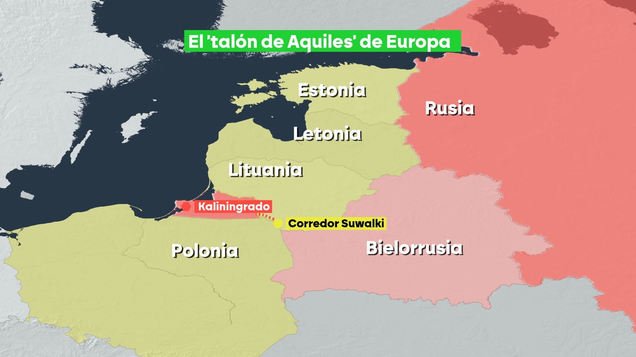 Un corredor que conecta Bielorrusia con Kaliningrado, el 'Talón de Aquiles' de Europa ante la amenaza rusa