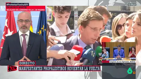 El delegado del Gobierno en Madrid responde a las acusaciones de Almeida contra Sánchez: "Ve lo que quiere ver y no lo que está sufriendo Palestina" El delegado del Gobierno en Madrid responde a las acusaciones de Almeida contra Sánchez: "Ve lo que quiere ver y no lo que está sufriendo Palestina"