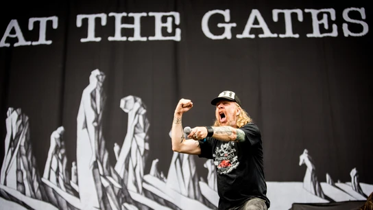 Tomas Lindberg, de At the Gates, en un concierto en Roma en 2015 Tomas Lindberg, de At the Gates, en un concierto en Roma en 2015