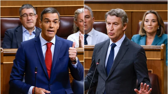 Pedro Sánchez y Alberto Núñez Feijóo, enfrentados en la sesión de control al Gobierno Pedro Sánchez y Alberto Núñez Feijóo, enfrentados en la sesión de control al Gobierno