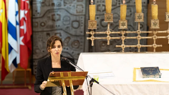 La presidenta de la Comunidad de Madrid, Isabel Díaz Ayuso, interviene en la Sinagoga Beth Yaacov La presidenta de la Comunidad de Madrid, Isabel Díaz Ayuso, interviene en la Sinagoga Beth Yaacov