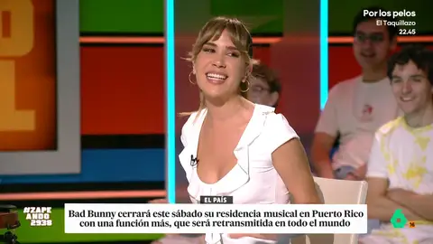 Este ha sido el divertido lapsus de María Gómez en pleno directo: "Pido el VAR" El lugar de origen de Bad Bunny ha dado lugar a un cómico momento en Zapeando. La zapeadora ha comenzado a hablar sobre el artistas y el fin de su residencia musical en Puerto Rico cuando una sílaba le ha jugado una mala pasada.