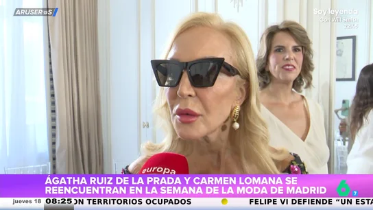 Así reacciona Carmen Lomana cuando Ágatha Ruiz de la Prada asegura que no le ha devuelto el saludo Así reacciona Carmen Lomana cuando Ágatha Ruiz de la Prada asegura que no le ha devuelto el saludo