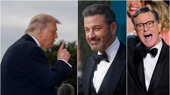 Donald Trump, Jimmy Kimmel y Stephen Colbert Donald Trump, Jimmy Kimmel y Stephen Colbert