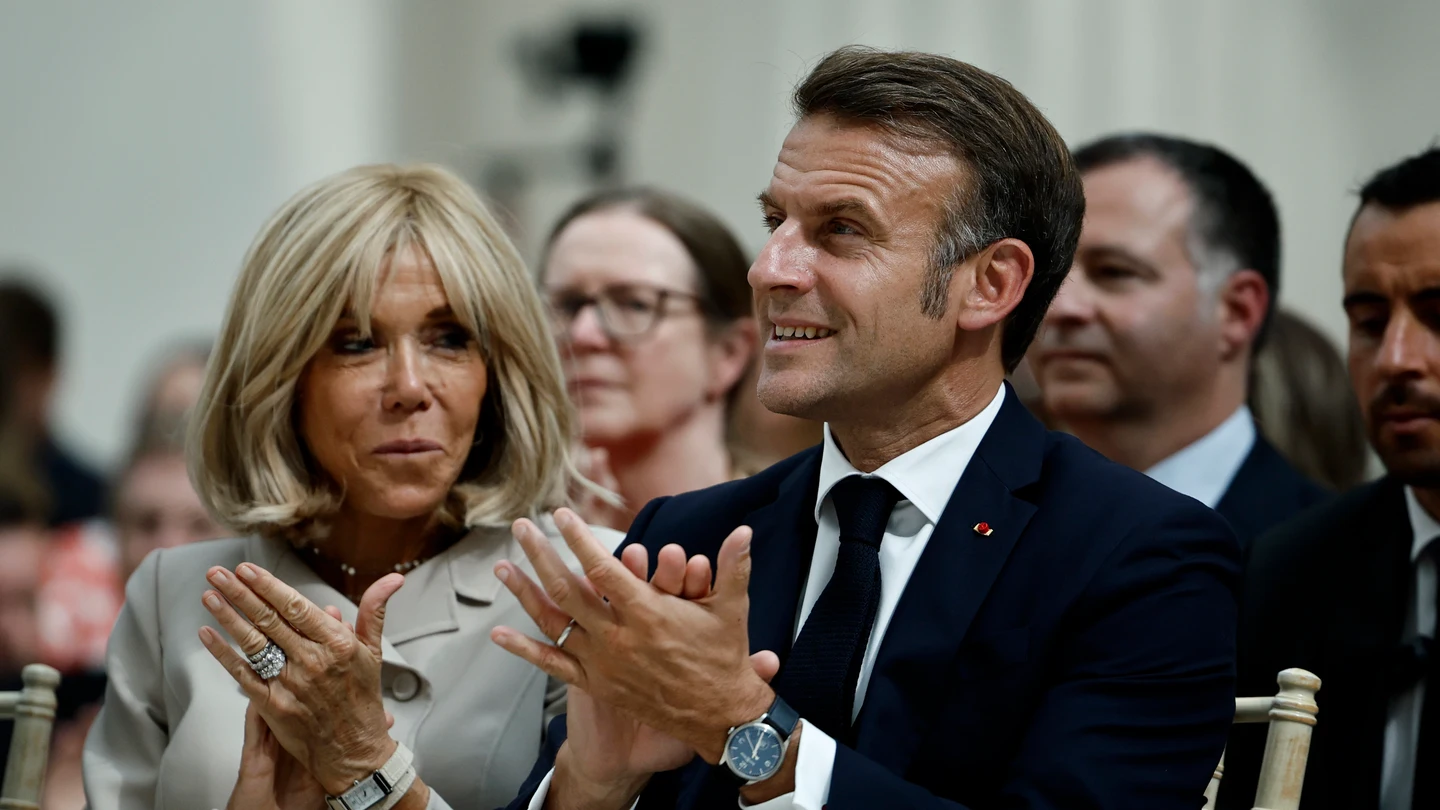Brigitte y Emmanuel Macron, durante un acto Brigitte y Emmanuel Macron, durante un acto