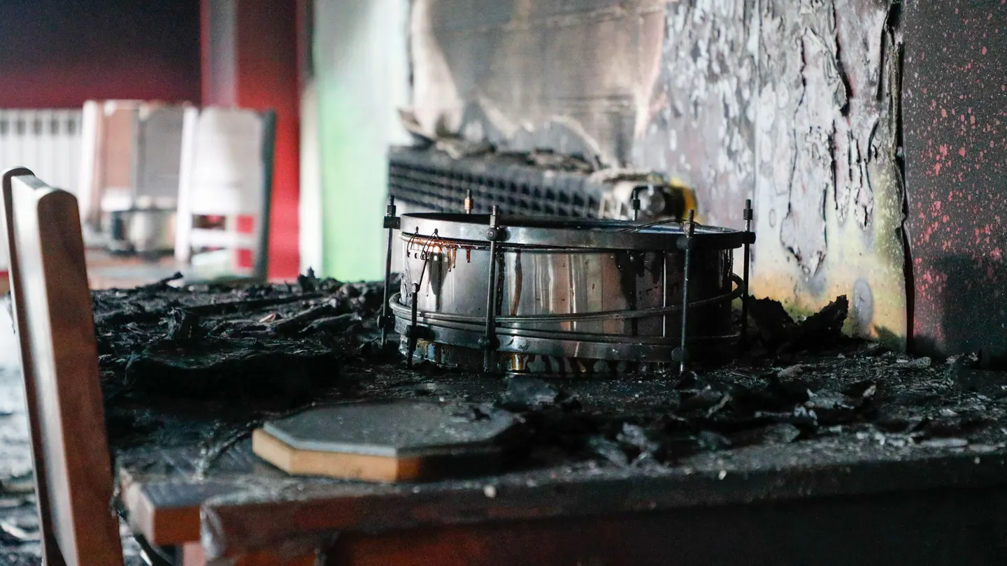 Edificio atacado en Monforte de Lemos Edificio atacado en Monforte de Lemos