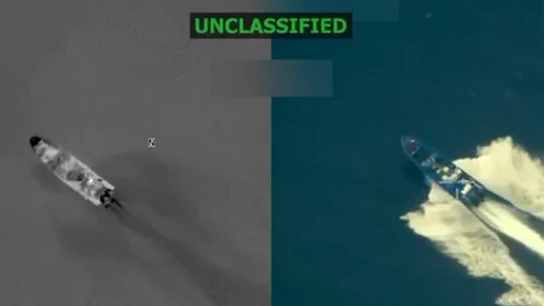 Imagen del ataque estadounidense a una supuesta narcolancha en el Caribe Imagen del ataque estadounidense a una supuesta narcolancha en el Caribe