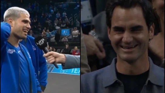 Carlos Alcaraz y Roger Federer Carlos Alcaraz y Roger Federer