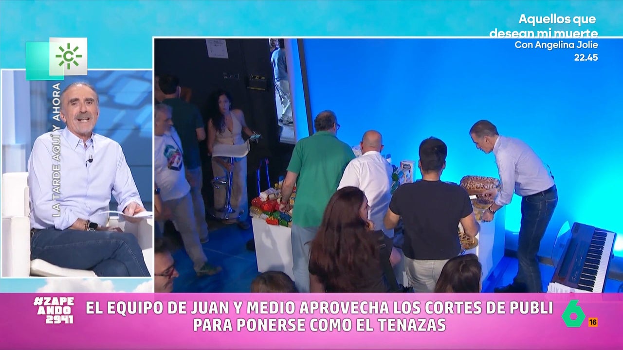 Juan y Medio, 'indignado' con su equipo por 'asaltar' la mesa de la merienda: "¿Podemos ver a la jauría de redactores?"