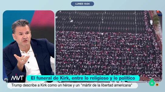 Iñaki López, sobre el funeral de Charlie Kirk: "Me parece maquiavélico la utilización del ejército" El presentador señala que el activista no formaba parte del Gobierno y que, por ello, no entiende la presencia de las fuerzas y cuerpos de seguridad del Estado para homenajear "a una persona que nada tiene que ver con ello".