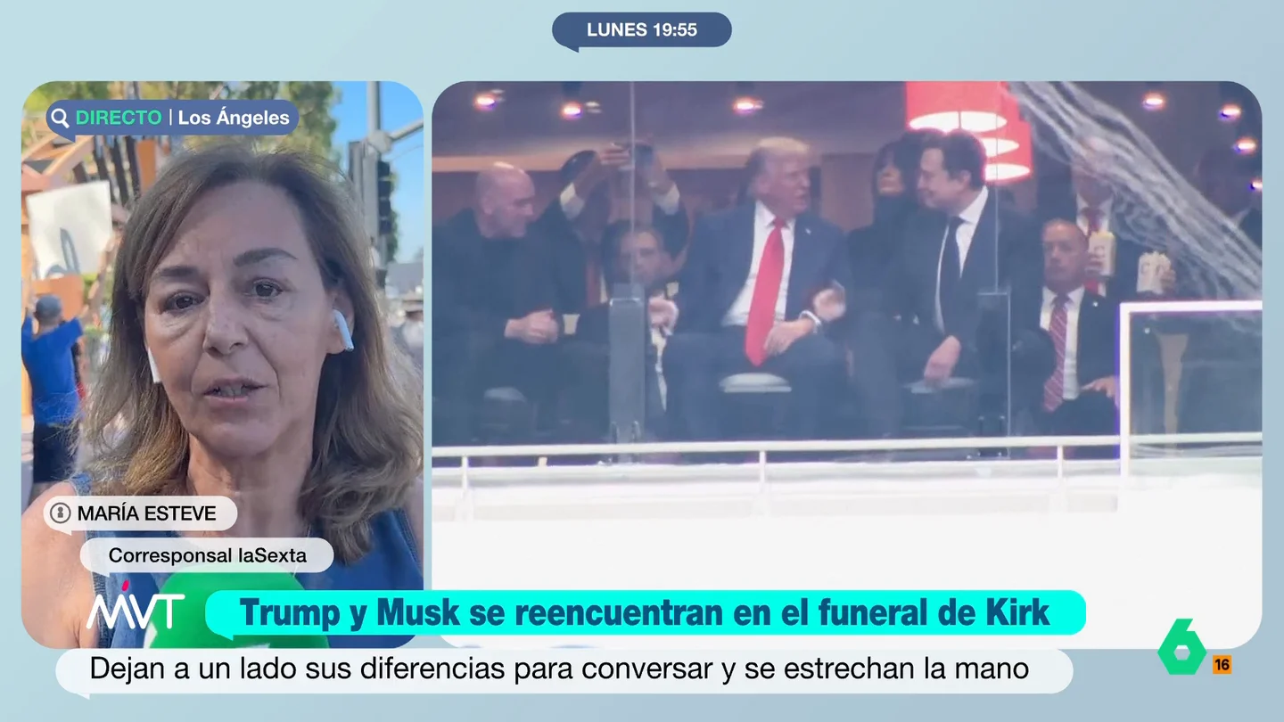 María Estévez explica en qué momento está la relación de Musk y Trump: "Lo hicieron de cara a la galería" María Estévez explica en este vídeo la intrahistoria del reencuentro de Elon Musk y Donald Trump en el funeral de Charlie Kirk y descarta la posibilidad de una reconciliación entre los magnates: "Trump no perdona a sus oponentes".