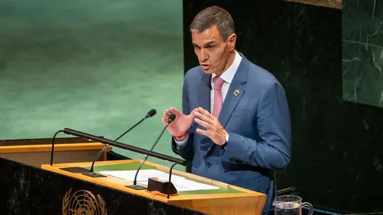 Pedro Sánchez en la conferencia internacional sobre la solución de los dos Estados celebrada en la ONU Pedro Sánchez en la conferencia internacional sobre la solución de los dos Estados celebrada en la ONU