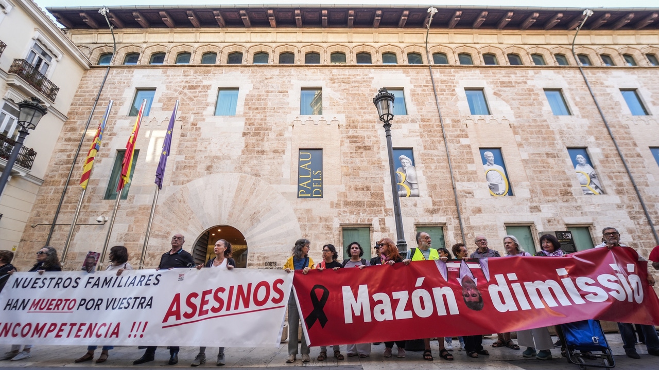 Víctimas de la DANA se concentran ante Les Corts al grito de "Mazón a prisión"
